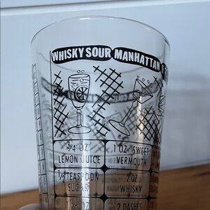 Vintage‎ Federal Glass Black Label Cocktail Shaker with drink recipes